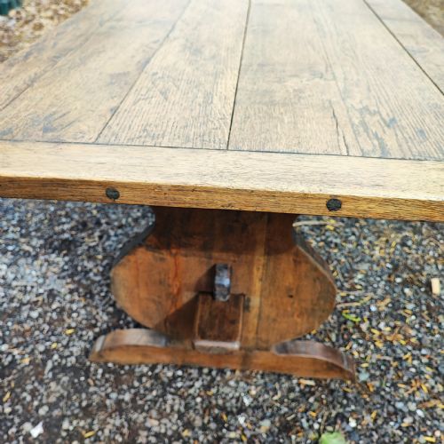 ANTIQUE OAK REFECTORY TABLE PLANK TOP - ADDITIONAL PHOTO 4