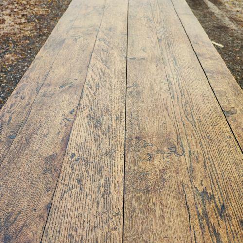 ANTIQUE OAK REFECTORY TABLE PLANK TOP - ADDITIONAL PHOTO 5