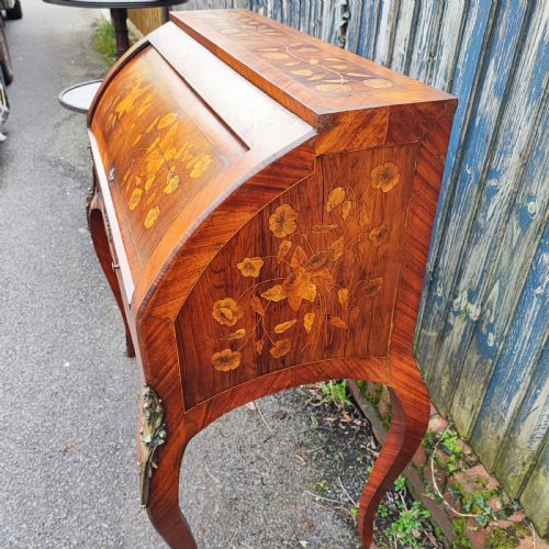 ANTIQUE FRENCH KING WOOD AND MARQUETRY BUREAU - ADDITIONAL PHOTO 1