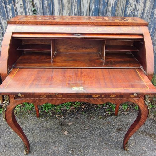 ANTIQUE FRENCH KING WOOD AND MARQUETRY BUREAU - ADDITIONAL PHOTO 5