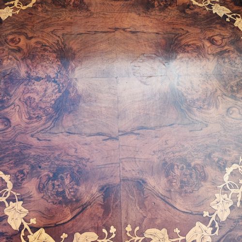 GOOD VICTORIAN MARQUETRY BURR WALNUT CENTRE TABLE - ADDITIONAL PHOTO 6