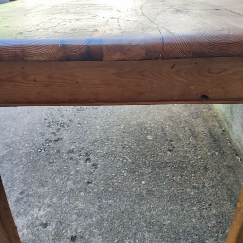 GOOD ANTIQUE PINE DINING TABLE - ADDITIONAL PHOTO 4