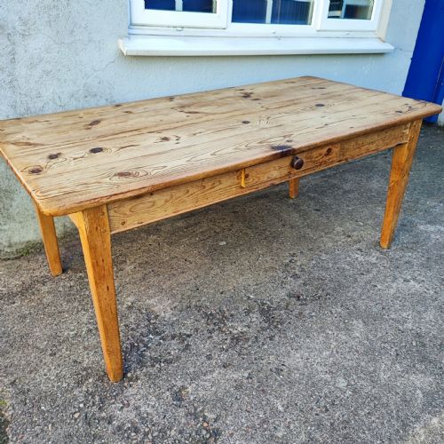 GOOD ANTIQUE PINE DINING TABLE - ADDITIONAL PHOTO 6