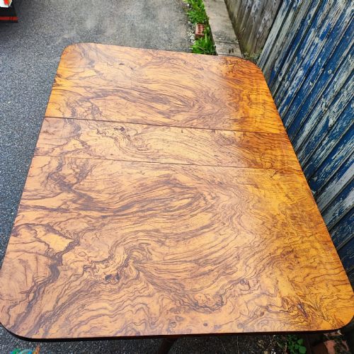 SUPERB VICTORIAN BURR WALNUT SUTHERLAND TABLE - ADDITIONAL PHOTO 2