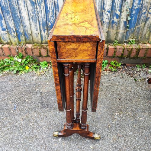 SUPERB VICTORIAN BURR WALNUT SUTHERLAND TABLE - ADDITIONAL PHOTO 3