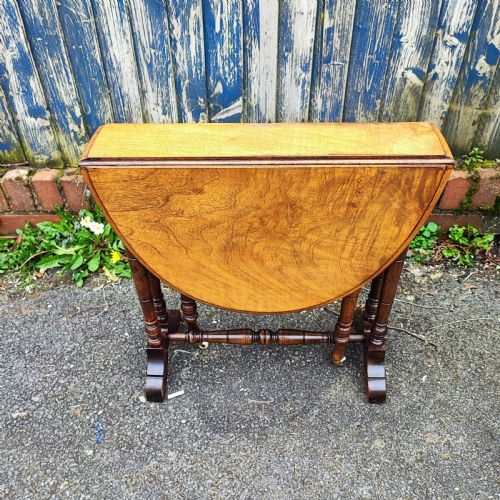 ANTIQUE WALNUT BABY SUTHERLAND TABLE - ADDITIONAL PHOTO 4