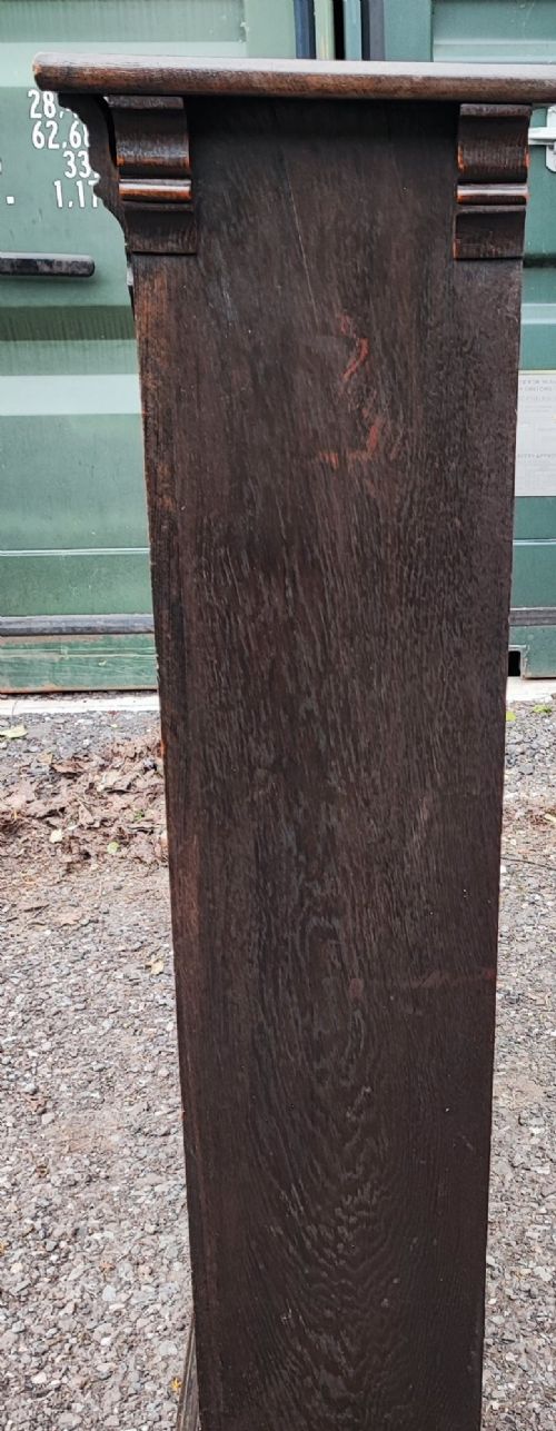 EDWARDIAN SOLID OAK OPEN BOOKCASE - ADDITIONAL PHOTO 2