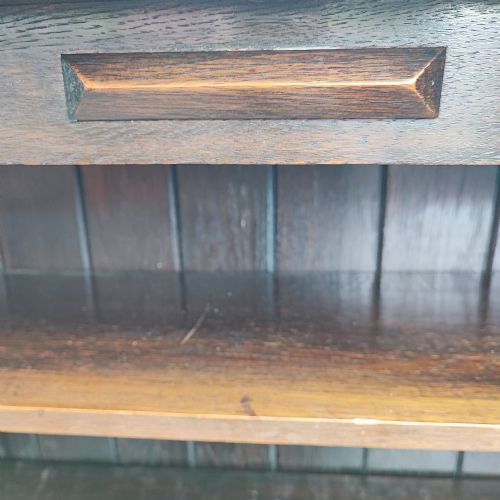 EDWARDIAN SOLID OAK OPEN BOOKCASE - ADDITIONAL PHOTO 3