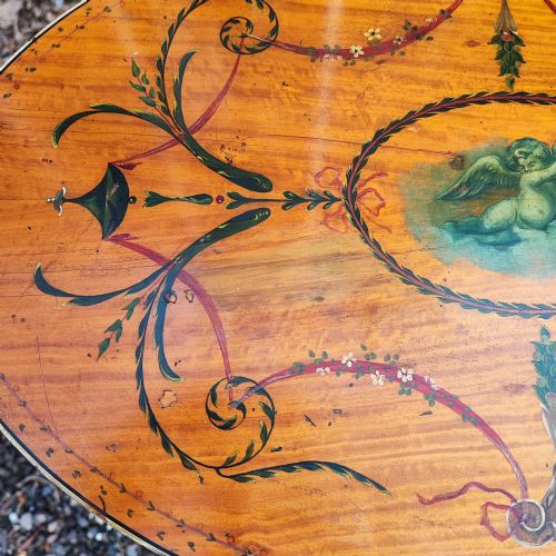 SUPERB PAINTED SATIN WOOD SIDE OCCASIONAL TABLE - ADDITIONAL PHOTO 2