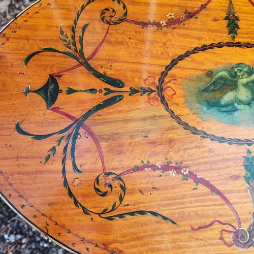 SUPERB PAINTED SATIN WOOD SIDE OCCASIONAL TABLE - ADDITIONAL PHOTO 6