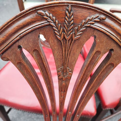 ANTIQUE SET OF 8 WHEAT SHEAF BACK MAHOGANY DINING CHAIRS IN THE GEORGIAN TASTE - ADDITIONAL PHOTO 1