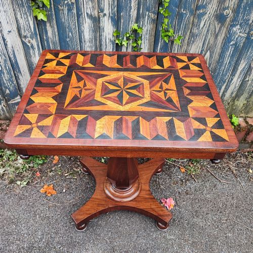 SUPERB ANTIQUE SPECIMEN WOOD SIDE TABLE - ADDITIONAL PHOTO 4