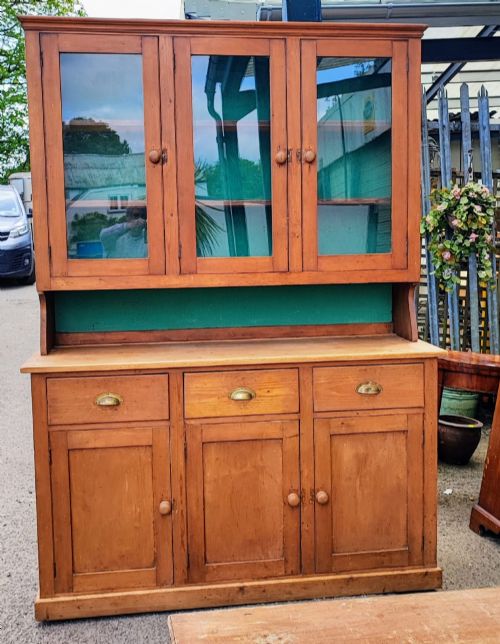EDWARDIAN PINE GLAZED DRESSER - ADDITIONAL PHOTO 3