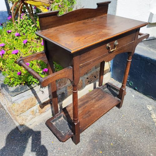 ARTS AND CRAFTS OAK HALL STICK STAND - ADDITIONAL PHOTO 1