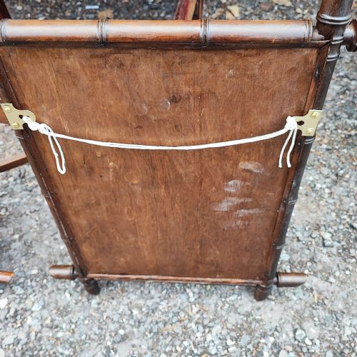 ANTIQUE SIMULATED FRENCH BAMBOO MIRROR - ADDITIONAL PHOTO 2