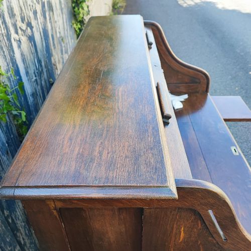 ANTIQUE ROLL TOP DESK IN OAK - ADDITIONAL PHOTO 6