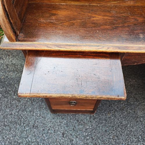 ANTIQUE ROLL TOP DESK IN OAK - ADDITIONAL PHOTO 7
