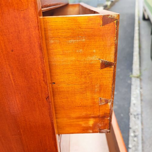 AN ANTIQUE TALL PINE CHEST OF DRAWERS - ADDITIONAL PHOTO 3