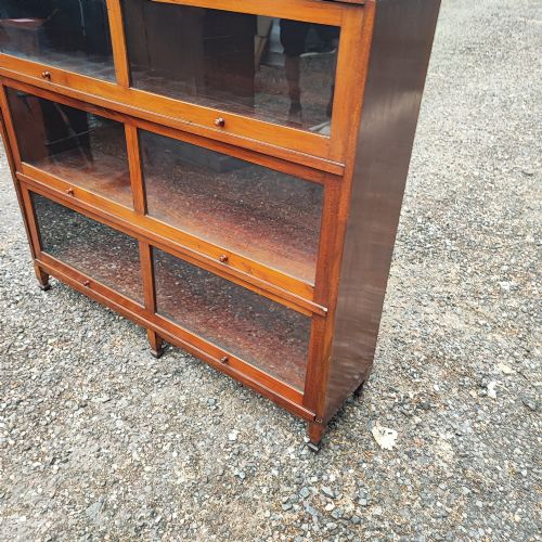 ANTIQUE MAHOGANY FOUR TIER SOLICITORS STACKING BOOK CASE - ADDITIONAL PHOTO 4