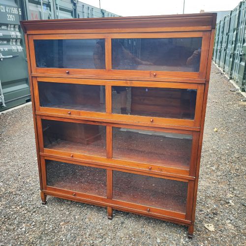 ANTIQUE MAHOGANY FOUR TIER SOLICITORS STACKING BOOK CASE - ADDITIONAL PHOTO 5