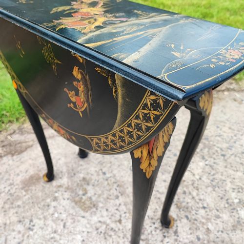 GOOD ANTIQUE LACQUERED AND JAPANNED LAMP SIDE TABLE - ADDITIONAL PHOTO 8