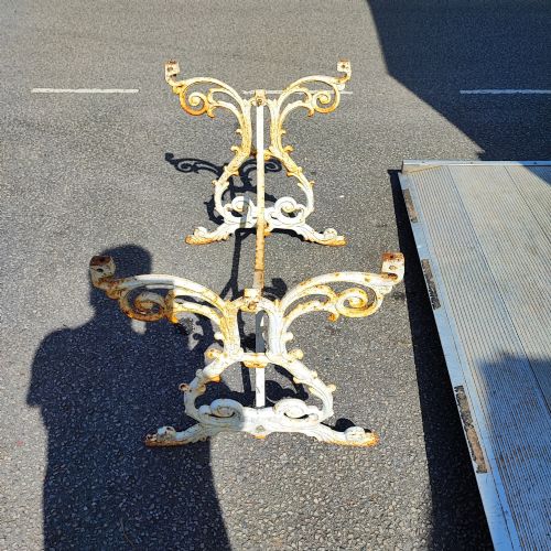 EDWARDIAN CAST IRON AND MARBLE GARDEN OR CONSERVATORY TABLE - ADDITIONAL PHOTO 4