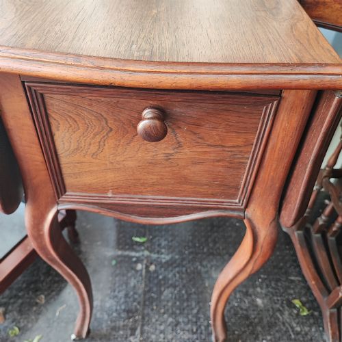 ANTIQUE ROSEWOOD DROP LEAF BEDSIDE TABLE - ADDITIONAL PHOTO 8