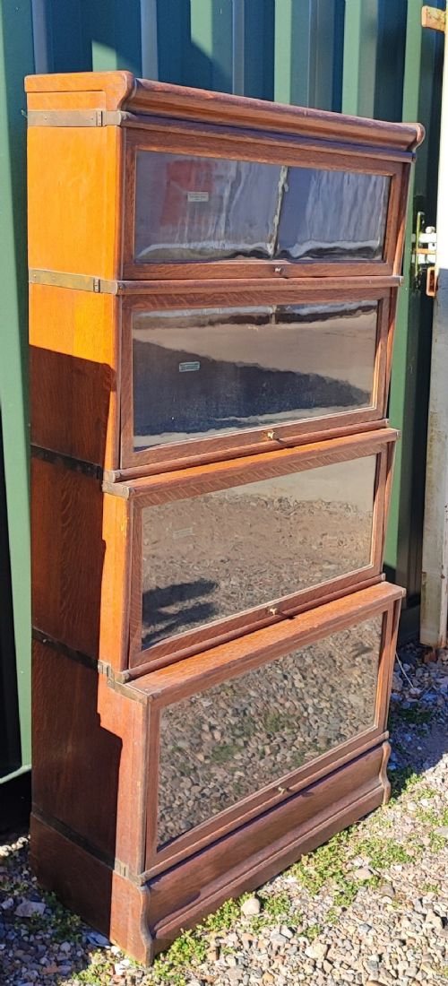 GOOD OAK 4 TIER GLOBE WERNICK BOOKCASE - ADDITIONAL PHOTO 3