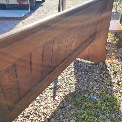 GOOD VICTORIAN PITCH PINE BENCH OR PEW - ADDITIONAL PHOTO 5