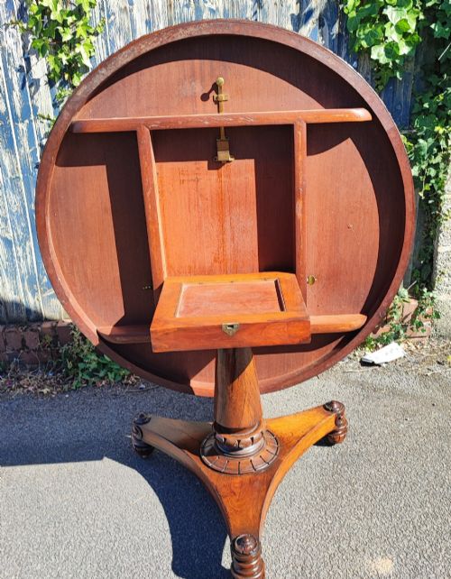 SUPERB REGENCY ROSEWOOD CIRCULAR DINING TABLE - ADDITIONAL PHOTO 5