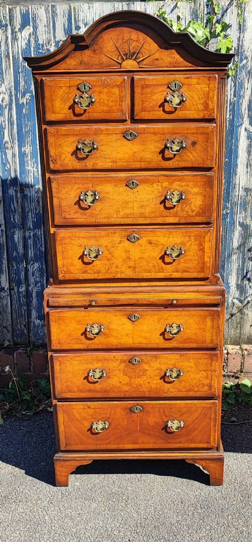 SUPERB ANTIQUE WALNUT CHEST ON CHEST