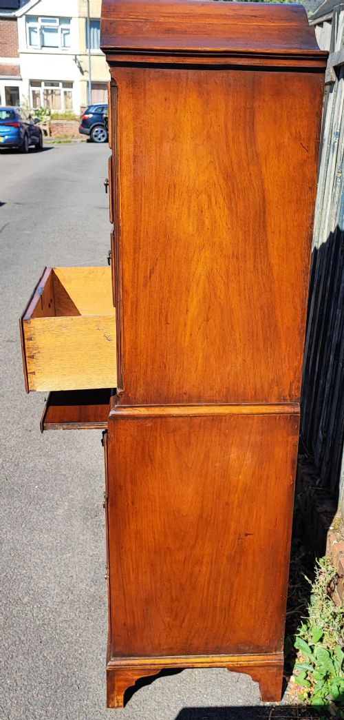 SUPERB ANTIQUE WALNUT CHEST ON CHEST - ADDITIONAL PHOTO 7