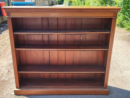 ANTIQUE MAHOGANY OPEN BOOKCASE - ADDITIONAL PHOTO 1