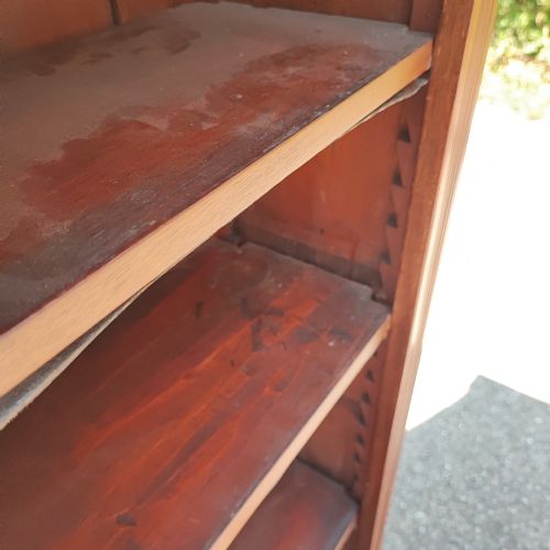 ANTIQUE MAHOGANY OPEN BOOKCASE - ADDITIONAL PHOTO 2