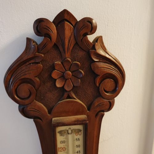 A QUALITY VICTORIAN MAHOGANY ANDROID BAROMETER - ADDITIONAL PHOTO 5