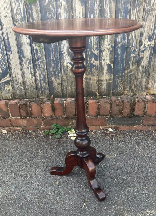 QUALITY MAHOGANY TALL LAMP OR WINE TABLE - ADDITIONAL PHOTO 2