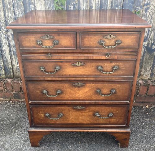 GOOD ANTIQUE WALNUT AND MAHOGANY SMALL CHEST OF DRAWERS - ADDITIONAL PHOTO 5
