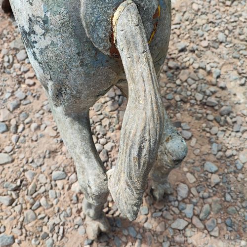 AN ANTIQUE METAL CAROUSEL HORSE - ADDITIONAL PHOTO 6