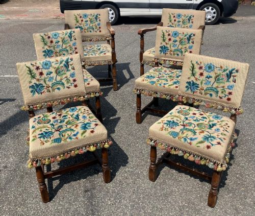 Superb Set of Six Oak Dining Chairs