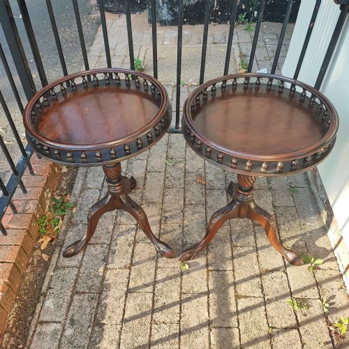 A Fine Pair of Mahogany George 111 Style Tripod Tables