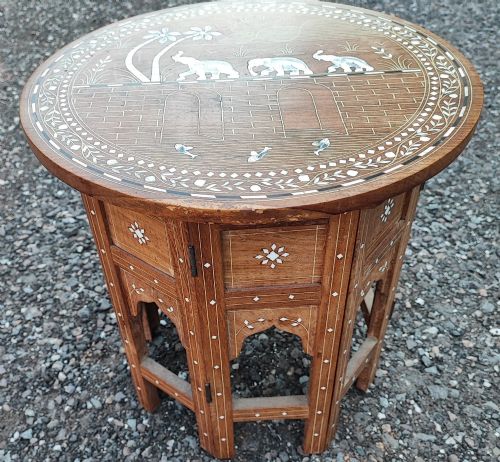 Anglo Indian Bone Inlaid Occasional Table