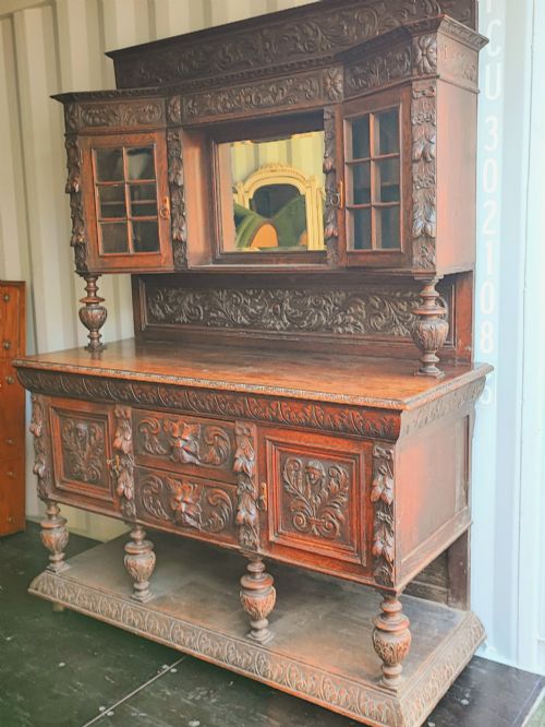 A Fine Antique Carved Oak Sideboard