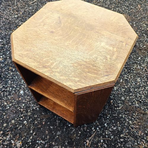 Antique oak book table att to heals