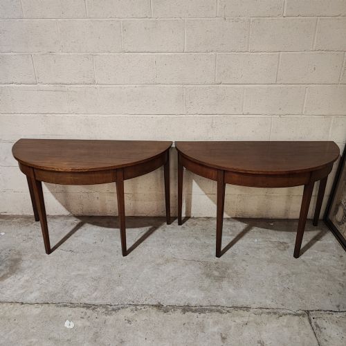 Superb Pair of Georgian Demi Lune Georgian Mahogany Console Tables