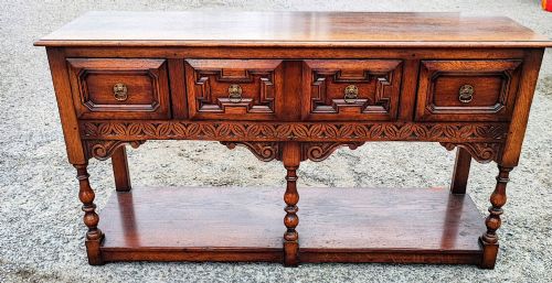 A Fine Oak Dresser Base in the Jacobean Style