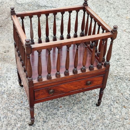 Unusual regency mahogany book or magazine trough