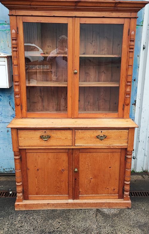 A Good Stripped Pine Glazed Cornish Dresser