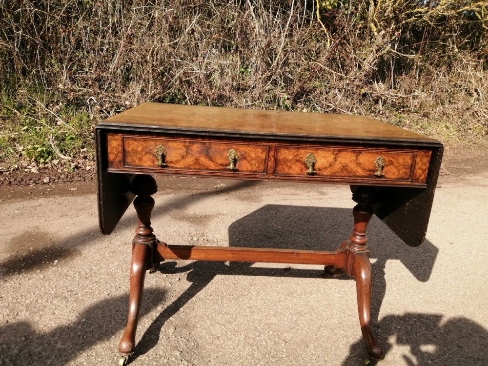 Fine antique walnut sofa table. View IV