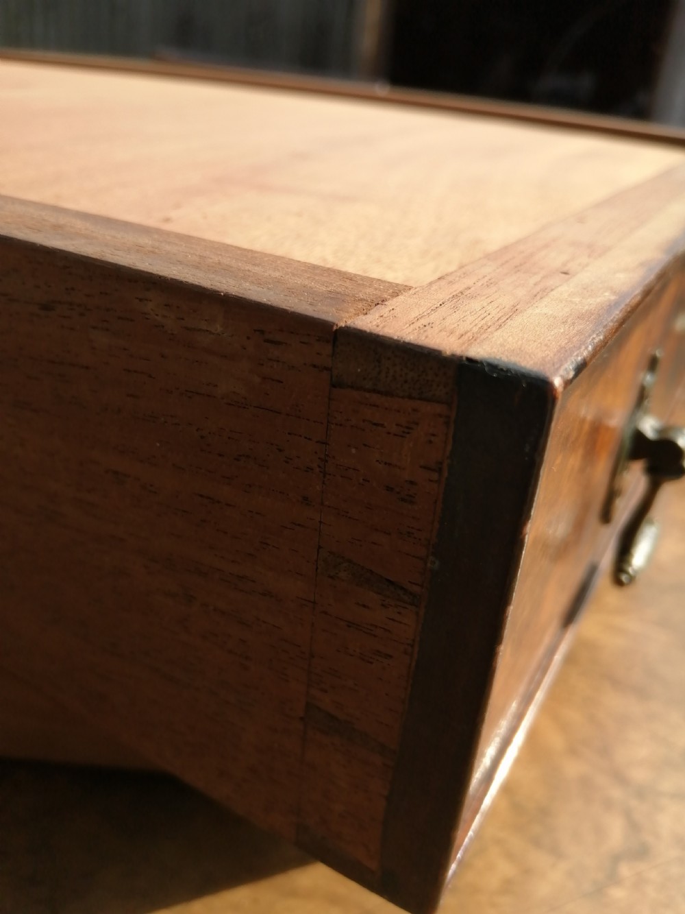 Fine antique walnut sofa table. View VI