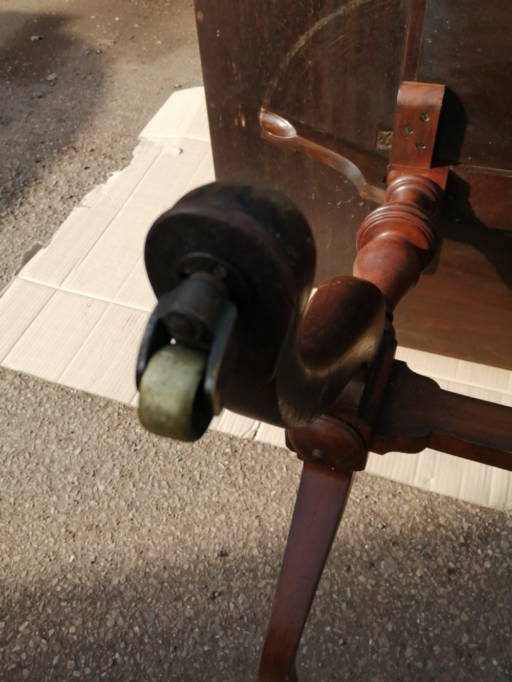 Fine antique walnut sofa table. View VII